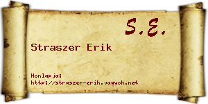 Straszer Erik névjegykártya